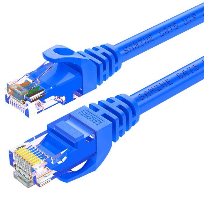 山泽(SAMZHE) 六类网线CAT6千兆高速网络线室内外8芯网线 6类电脑电视路由器连接线 蓝色1.5米 BLU-6015